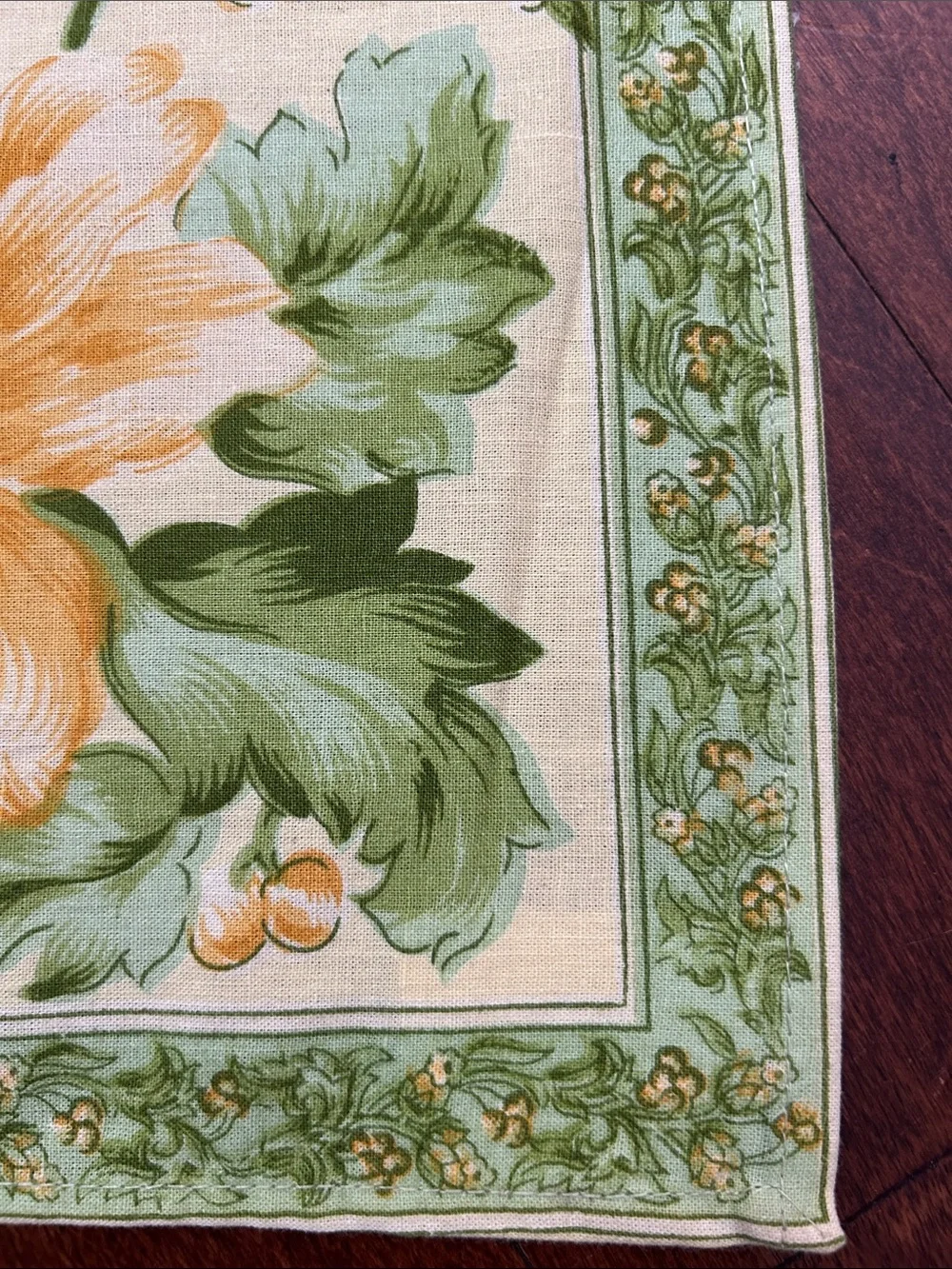 April Cornell Floral Cotton Napkins in Yellow & Green - Set of 6